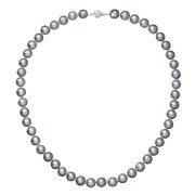 Perlový náhrdelník z říčních perel se zapínáním z bílého zlata 822028.3/9266B grey
