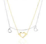 Stříbrný pozlacený náhrdelník se srdíčky 3139180001