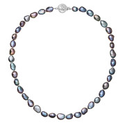 Perlový náhrdelník z říčních perel se zapínáním z bílého zlata 822027.3/9270B peacock