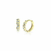 Zlaté náušnice kroužky Cutie Jewellery C3339Z-Světle modrá
