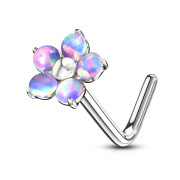 Piercing do nosu s ozdobou květu SENOL593LW