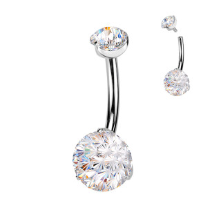 Piercing do břicha titan se zirkony SETIN61-ST