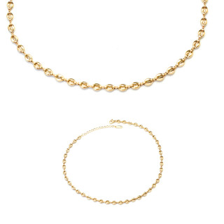 Souprava ocelových šperků zlatých WJHN278-GD