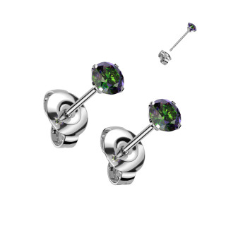 Náušnice pecky se zirkony SET23ER01-VM