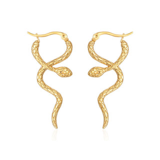 Pozlacené hadí náušnice z chirurgické oceli WJHE839GD