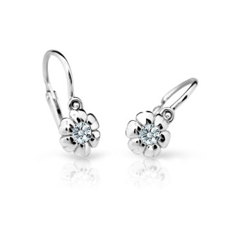Zlaté dětské náušnice z bílého zlata C2151B-Bílá