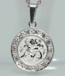 Přívěsek stříbro se zirkony se znamením Blíženci SZZ006