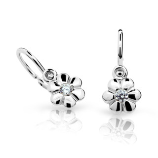 Diamantové náušnice pro děti C1736 Kytičky