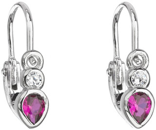 Dětské náušnice se zirkony stříbro 11197.3 Růžová