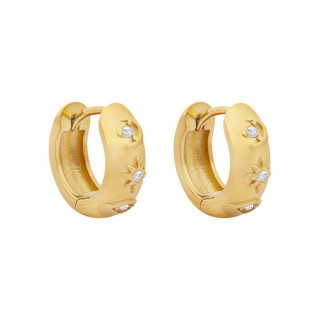 Zlaté náušnice kroužky chirurgická ocel WJHE941GD