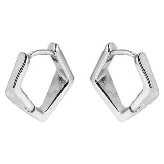 Stylové ocelové náušnice ve tvaru pětihranu WJHE1259