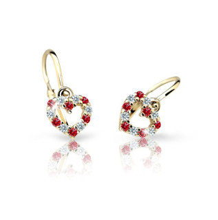 Zlaté dětské náušnice Cutie Jewellery C2157Z-Ruby Dark