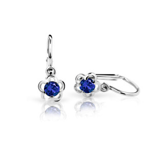 Zlaté dětské náušničky Cutie Jewellery C1945B-Tmavě modrá