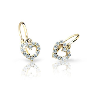 Zlaté dětské náušnice Cutie Jewellery C2157Z-White
