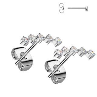 Náušnice z chirurgické oceli se zirkony SESE5041-ST