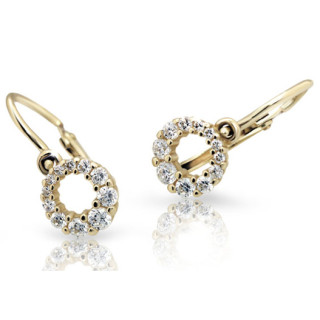 Dětské naušnice zlaté Cutie C2154Z CZ White