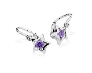 Fialové náušnice Cutie C1942-B Ametyst