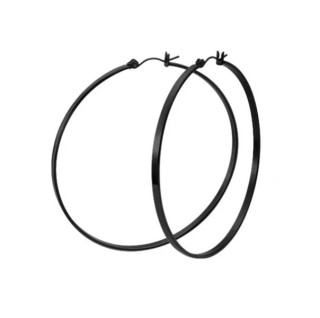 Náušnice z chirurgické oceli černé kruhy ESH37BC