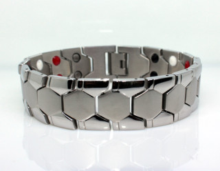 Ocelový náramek na ruku s magnety WJHB706ST