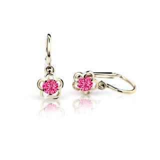 Zlaté dětské náušnice kytičky C1945Z-Malinová