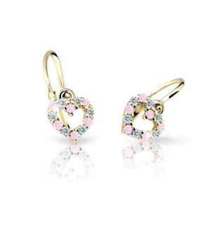 Zlaté dětské náušnice Cutie Jewellery C2157Z-Pink