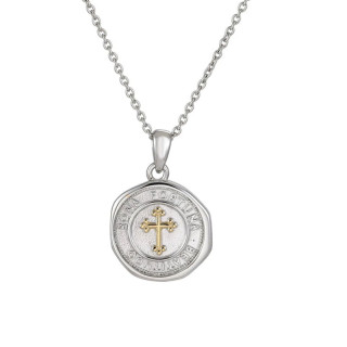 Přívěsek mince pro štěstí a řetízek z chirurgické oceli GPSS1542GD