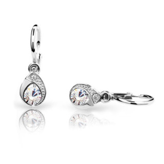 Zlaté dětské náušnice z bílého zlata C1898B-White