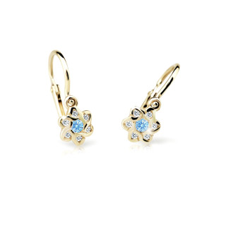 Dětské naušnice zlaté Cutie Jewellery C2149Z-Arctic Blue