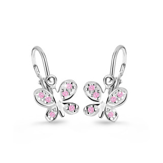 Dětské náušnice se zirkony Cutie Jewellery C2748B-Růžová