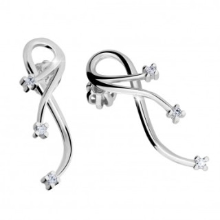 Náušnice stříbrné se zirkony 2069