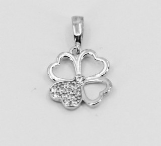 Stříbrný přívěsek čtyřlístek se zirkony 311551002