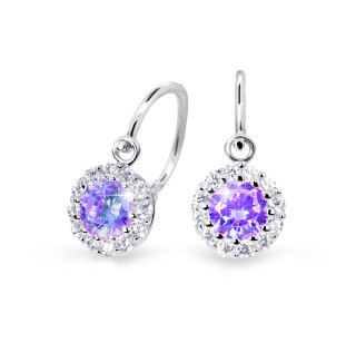 Dětské náušnice z bílého zlata Cutie Jewellery C2745B-Ametyst