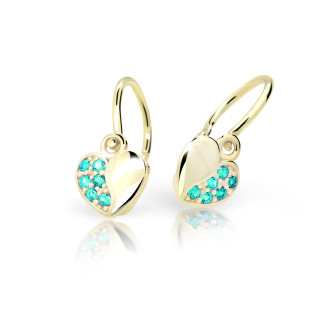 Zlaté dětské náušnice C2160Z-Mint Green