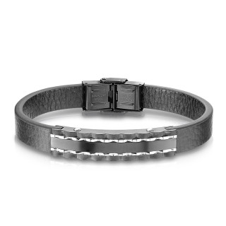 Elegantní pánský kožený náramek 1008