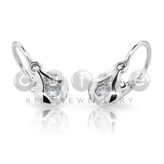 Dětské náušnice bílé zlato Cutie Jewellery C2224B CZ White