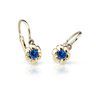 Zlaté zlaté dětské náušnice C2151Z-Tmavě modrá