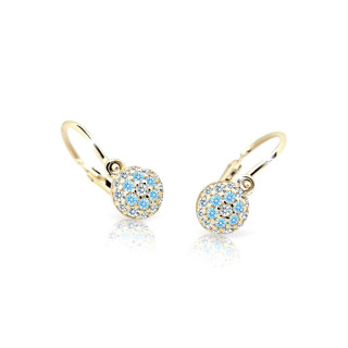 Dětské náušnice zlaté Cutie Jewellery C2150Z-Arctic Blue