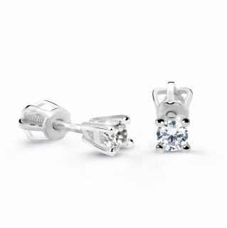 Náušnice z bílého zlata s kamínkem Z61062W
