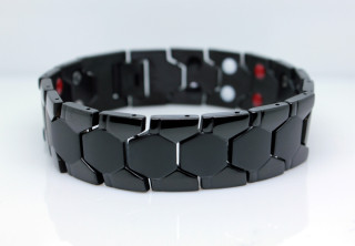 Ocelový náramek na ruku s magnety WJHB706BK