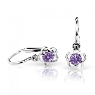 Zlaté dětské náušničky Cutie Jewellery C1945B-Ametyst