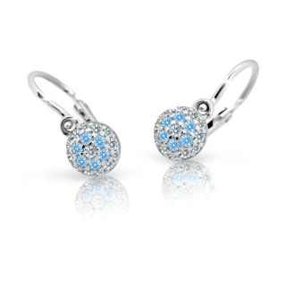 Náušnice pro miminka z bílého zlata Cutie Jewellery 2150B-Arctic Blue
