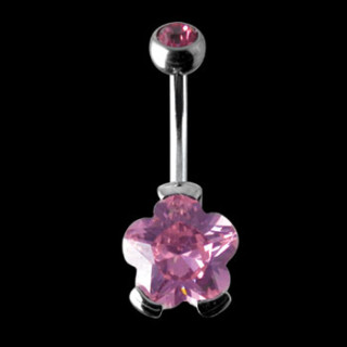 Piercing do pupíku z chirurgické oceli SEDFSC9-Rose