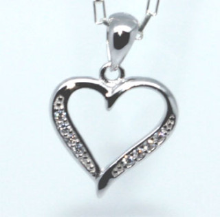 Stříbrné srdce se zirkony 306265