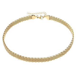 Stylový choker z chirurgické oceli zlatý NSS1041