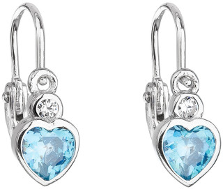 Stříbrné dětské srdíčka 11178.3 Modrá