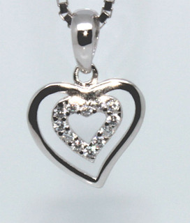 Stříbrný přívěsek srdce 303083