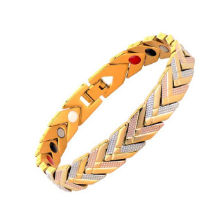 Pozlacený náramek s magnety chirurgická ocel WJHB721RDG