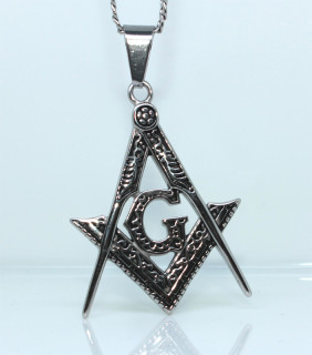 Ocelový přívěsek + řetízek WJHC34 - Svobodní zednáři