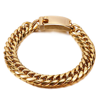 Náramek na ruku z chirurgické oceli zlatý WJHN83B-GD