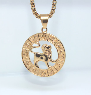 Ocelový náhrdelník se znamením lev 3093